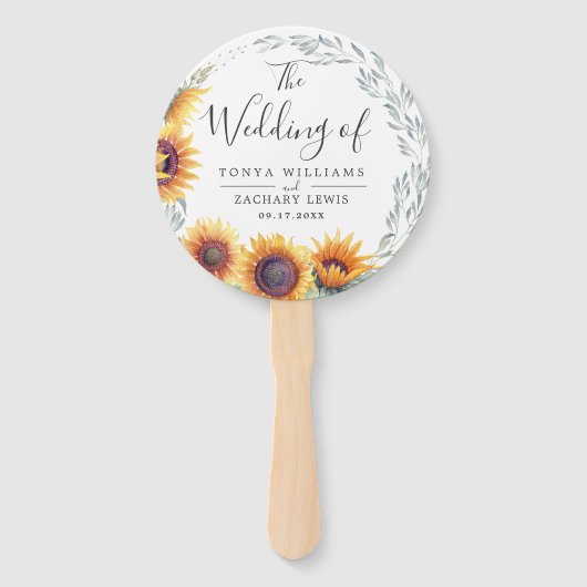 Frühlingssonne blühen | Hochzeitsprogramm Fächer (Vorderseite)