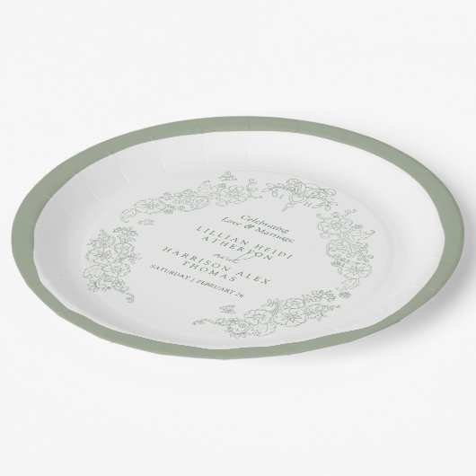 Frühlingssonne Lilie Weiß Pappteller (Schrägansicht)