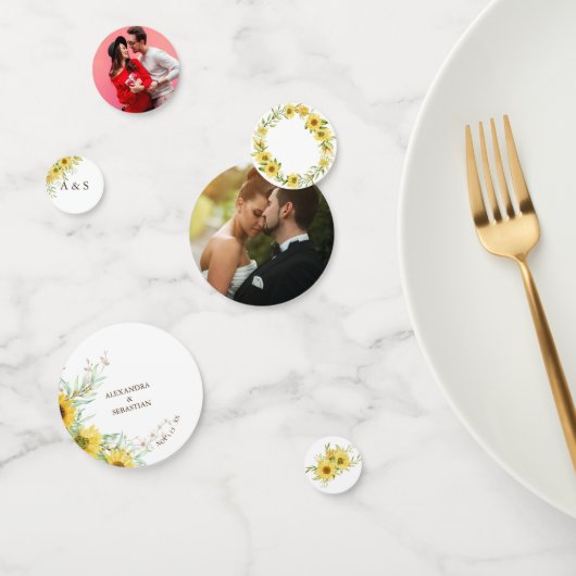 Frühlingssonne Sonnenblumen Hochzeitstisch Dekorat Konfetti (Gruppe)