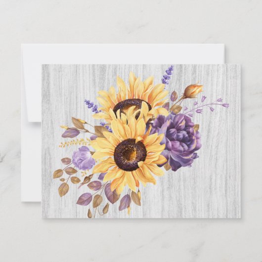 Frühlingssonne und Lila Peelings Save the Date (Rückseite)