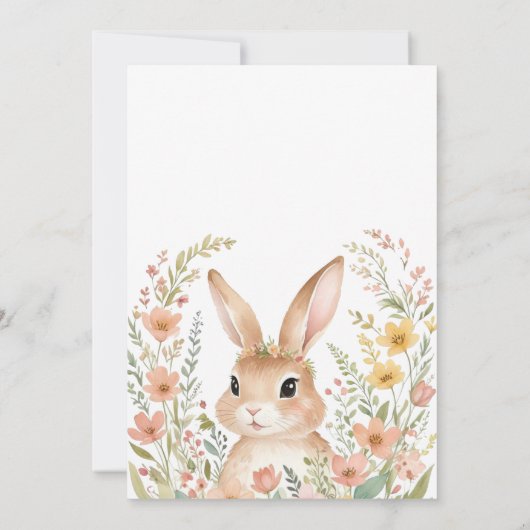 Frühlingssonne Wildblumen Niedlich Ostern Babydusc Einladung (Rückseite)