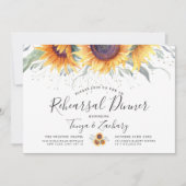 Frühlingssonnenblume Probe Abendessen Einladung (Vorderseite)