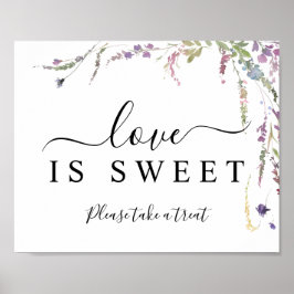 Frühlingssonntag Wildblume Hochzeit Liebe ist Swee Poster