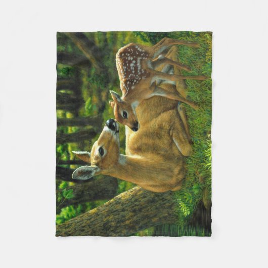 Frühlingssorge Fawn and Mother Deer Fleecedecke (Vorderseite)