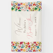 Frühlingssorgen Gelbe Lila Blume Brautparty Banner (Vertikal)