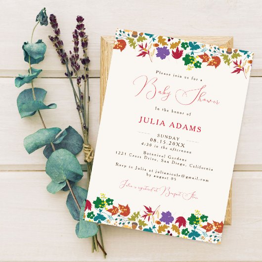 Frühlingssorgen Gelbe Lila Blume Kinderdusche Einladung