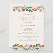 Frühlingssorgen Gelbe Lila Blume Kinderdusche Einladung (Vorderseite)