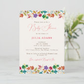 Frühlingssorgen Gelbe Lila Blume Kinderdusche Einladung (Stehend Vorderseite)