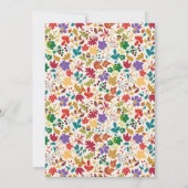 Frühlingssorgen Gelbe Lila Blume Kinderdusche Einladung (Rückseite)