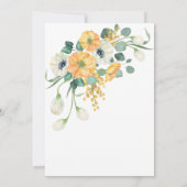 Frühlingssorgen & Weißer Anemon Botanischer Geburt Einladung (Rückseite)