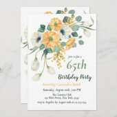 Frühlingssorgen & Weißer Anemon Botanischer Geburt Einladung (Vorne/Hinten)