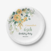 Frühlingssorgen & Weißer Anemon Botanischer Geburt Pappteller (Vorderseite)