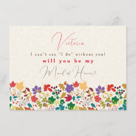 Frühlingssorten Gelbe Lila Blume BridesmaidCard Menükarte