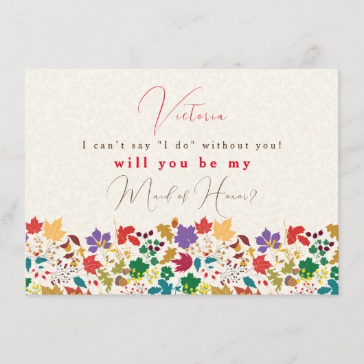 Frühlingssorten Gelbe Lila Blume BridesmaidCard Menükarte (Vorderseite)