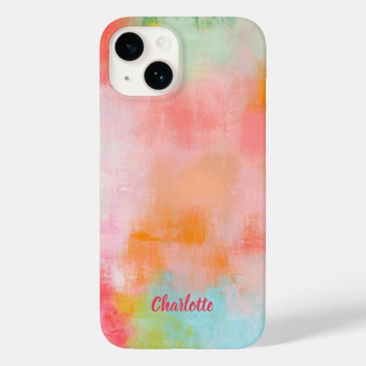 Frühlingsspark - Rosa Koralle - Name oder Monogram Case-Mate iPhone Hülle (Rückseite)