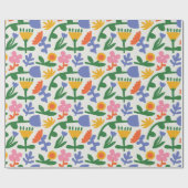 Frühlingsspass floral geschenkpapier (Flach)