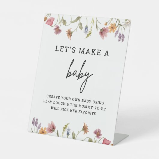 Frühlingsspiel Wildblume machen wir ein Baby Dough Sockelschild (Vorderseite)