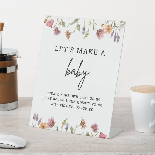 Frühlingsspiel Wildblume machen wir ein Baby Dough Sockelschild (In SItu)