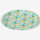 Frühlingsstäbchen Pappteller (Schrägansicht)