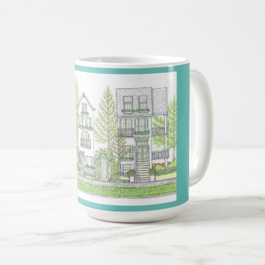 Frühlingsstadt 15oz Tasse Mint (VorderseiteRechts)