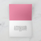 Frühlingsstich-Rosa-Schmetterling-Hochzeit Dankeskarte (Innenseite)