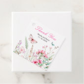 Frühlingsstich-Rosa-Schmetterling-Hochzeit Geschenkanhänger (Beispiel)