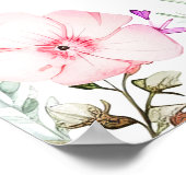 Frühlingsstich-Rosa-Schmetterling-Hochzeit Poster (Ecke)