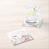 Frühlingsstich-Rosa-Schmetterling-Hochzeit Rechteckiger Pappuntersetzer (Vor Ort)