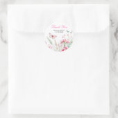Frühlingsstich-Rosa-Schmetterling-Hochzeit Runder Aufkleber (Tasche)