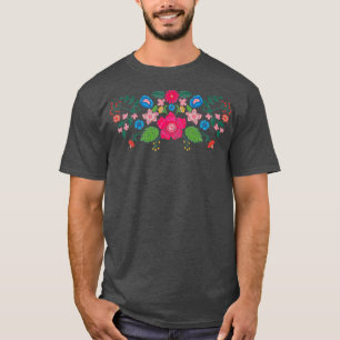 Frühlingsstickende Imitate bestickte Blume mexikan T-Shirt