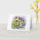 FrühlingsStiefmütterchen Karte (Gelbe Blume)