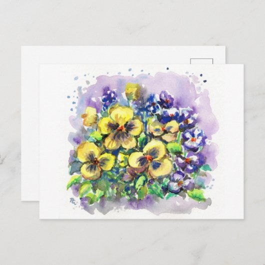 FrühlingsStiefmütterchen Postkarte (Vorne/Hinten)