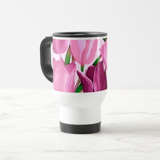 Frühlingsstift Malerei Muttertagsgeschenk Reisebecher (Vorderseite Links)