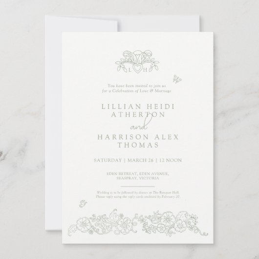 Frühlingsstimmung Lilie Hochzeit Weiße Kunst Einladung (Vorderseite)