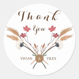 Frühlingsstipendien-Wildblumen kreuzen Dankbarkeit Runder Aufkleber