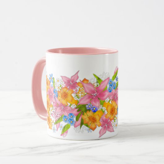 Frühlingsstrauß Tasse (Vorderseite Links)