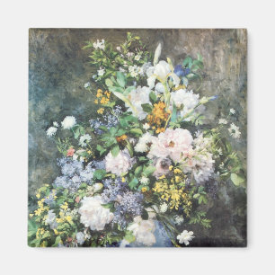 Frühlingsstrauß von Pierre Renoir, Vintage Blumen Magnet