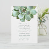 Frühlingssukkulente botanische Hochzeit Einladung (Stehend Vorderseite)