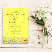 FrühlingsSummer Wildblume Lemon Yellow Boho Weddin Einladung