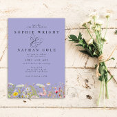 FrühlingsSummer Wildblume Periwinkle Boho Wedding Einladung