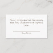 Frühlingsszarte Violett-Blume Windeln Begleitkarte (Rückseite)