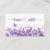 Frühlingsszarte Violett-Blume Windeln Begleitkarte (Vorderseite)