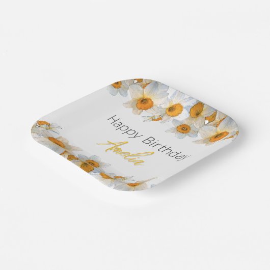 Frühlingstag daffodil Geburtstag Pappteller (Gewinkelt)