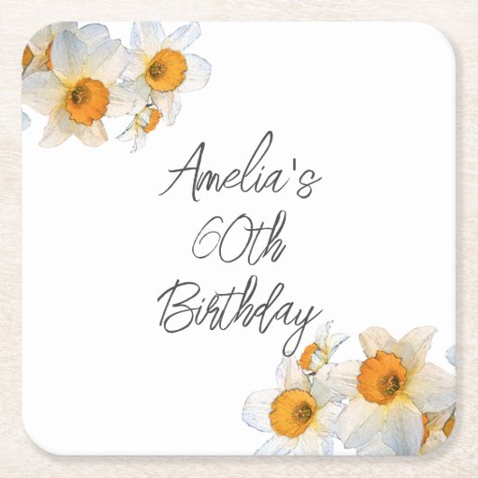 Frühlingstag daffodil Geburtstag Rechteckiger Pappuntersetzer (Vorderseite)