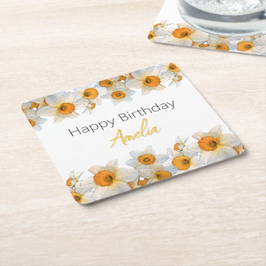 Frühlingstag daffodil Geburtstag Rechteckiger Pappuntersetzer (angewinkelt)