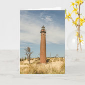 Frühlingstag im Little Sable Point Leuchtturm Karte (Gelbe Blume)