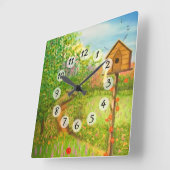 Frühlingstag Quadratische Wanduhr (Winkel)