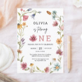 Frühlingstag Wildblume wird 1. Geburtstag Einladung