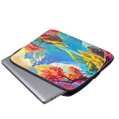Frühlingstal: Aussicht auf Berge Laptopschutzhülle (Vorne Knopf)