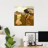 Frühlingstanz, Arthur F. Mathews Poster (Heimbüro)